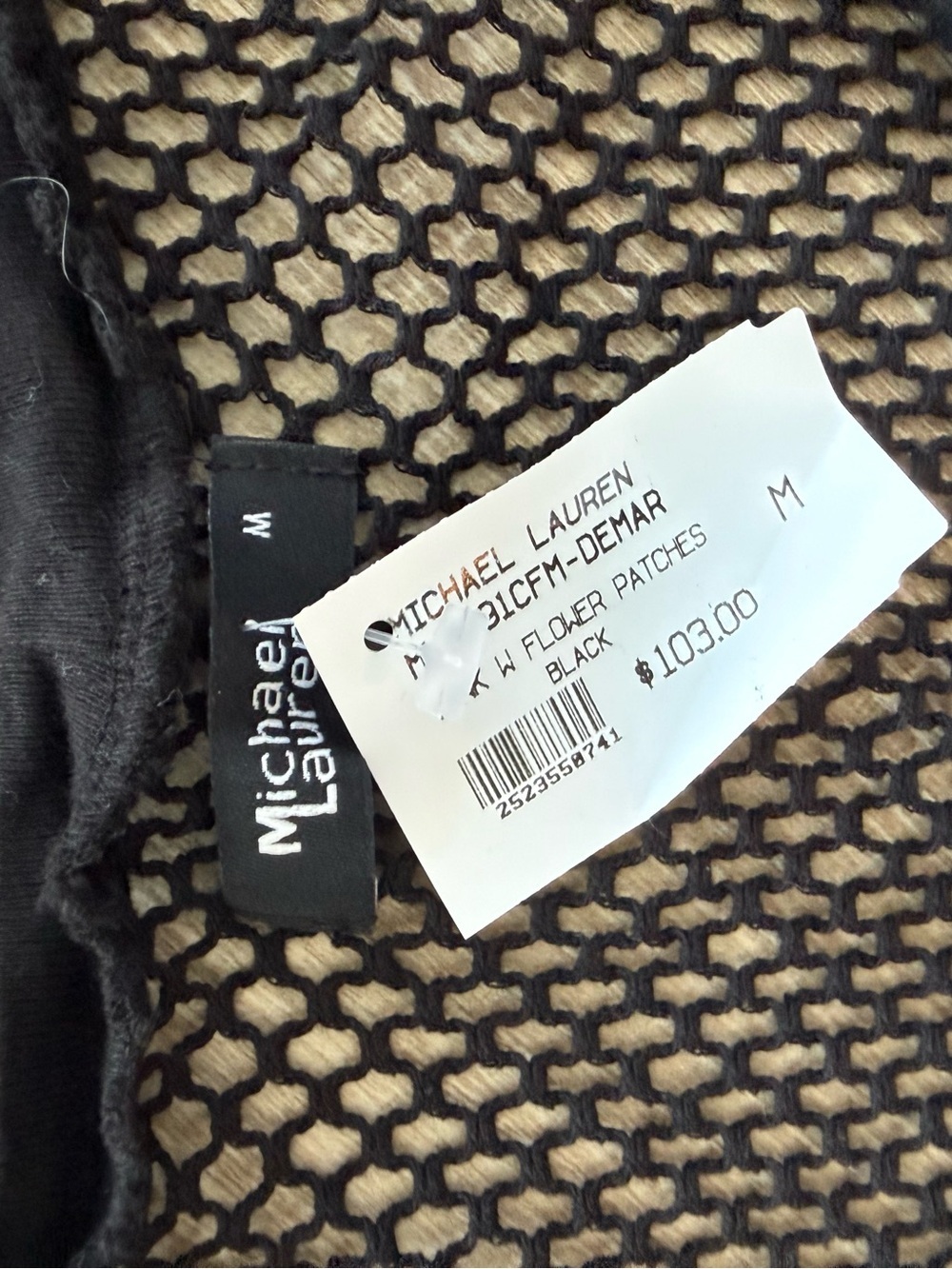 NWT Michael Lauren Black Crochet Tank Top with Colorful Floral Accents - Picture 3 of 3